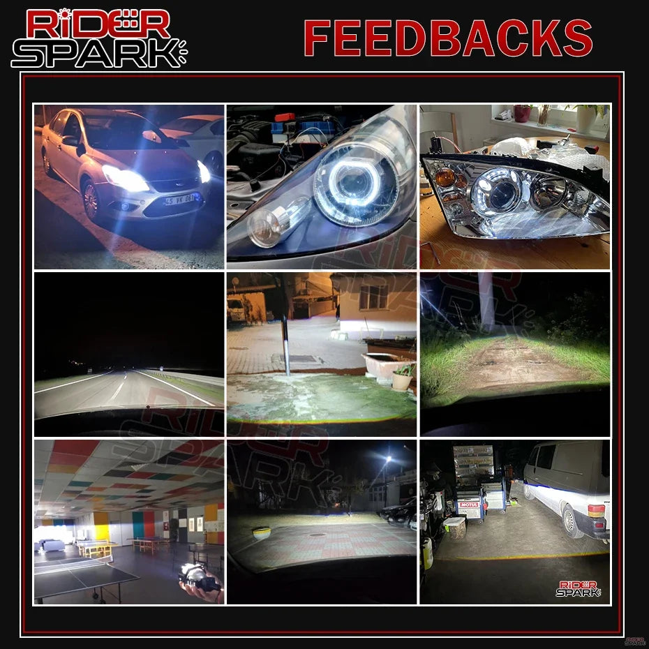 3 Inch H4 H7 LED Angel Eyes Bi LED Lenses 9005 9006 Projector Headlight For Hella Car Lights Headlamp Car Accessories RHD 160W