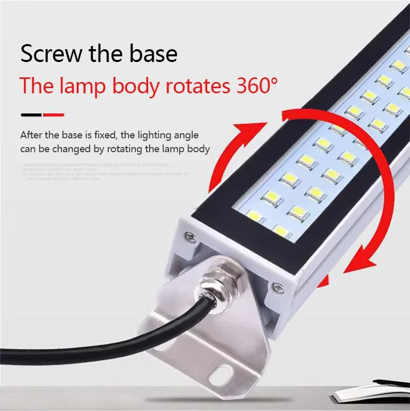 LED Industrial Lamp IP67 Waterproof Oil-proof Dust-proof Led Bar Lamps 22CM 35CM 40CM 52CM 220v 24v Machine Work Tool Lights