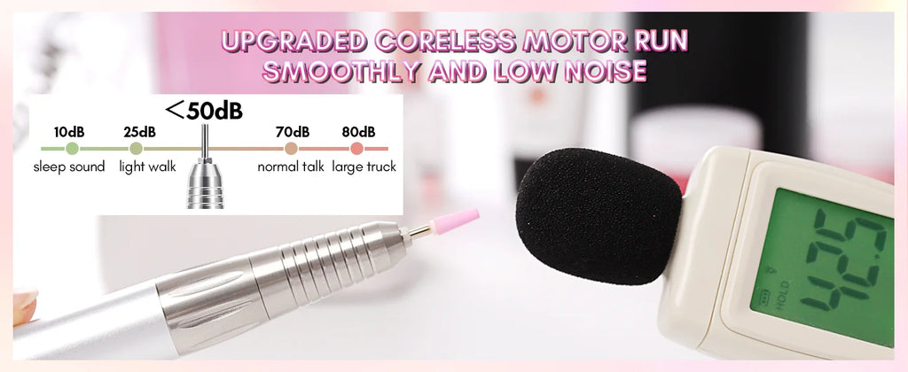 Professional Nail Drill, Nouvella 35000RPM Electric Nail Filer Machine with Coreless Motor Rechargeable Efile for Nails Gel