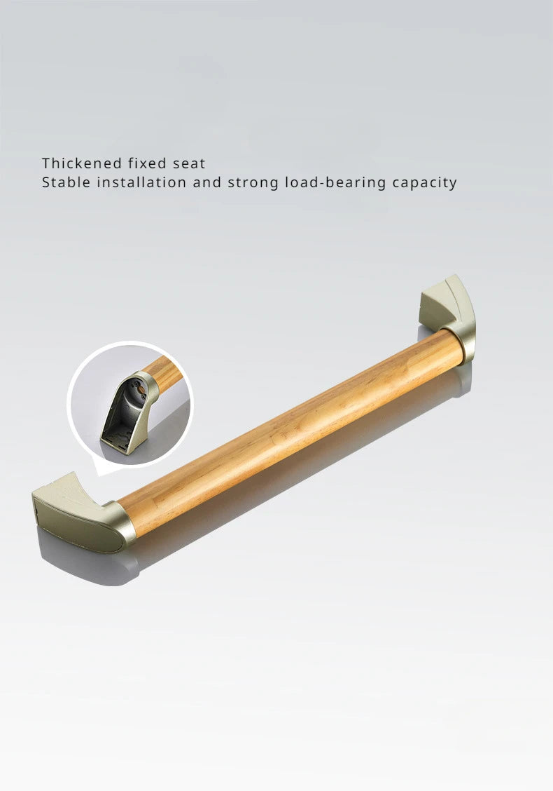 Household Bathroom Safety Armrests Bathroom Accessible Solid Wood Handle Elderly Disabled Toilet Non Slip One Word Handle