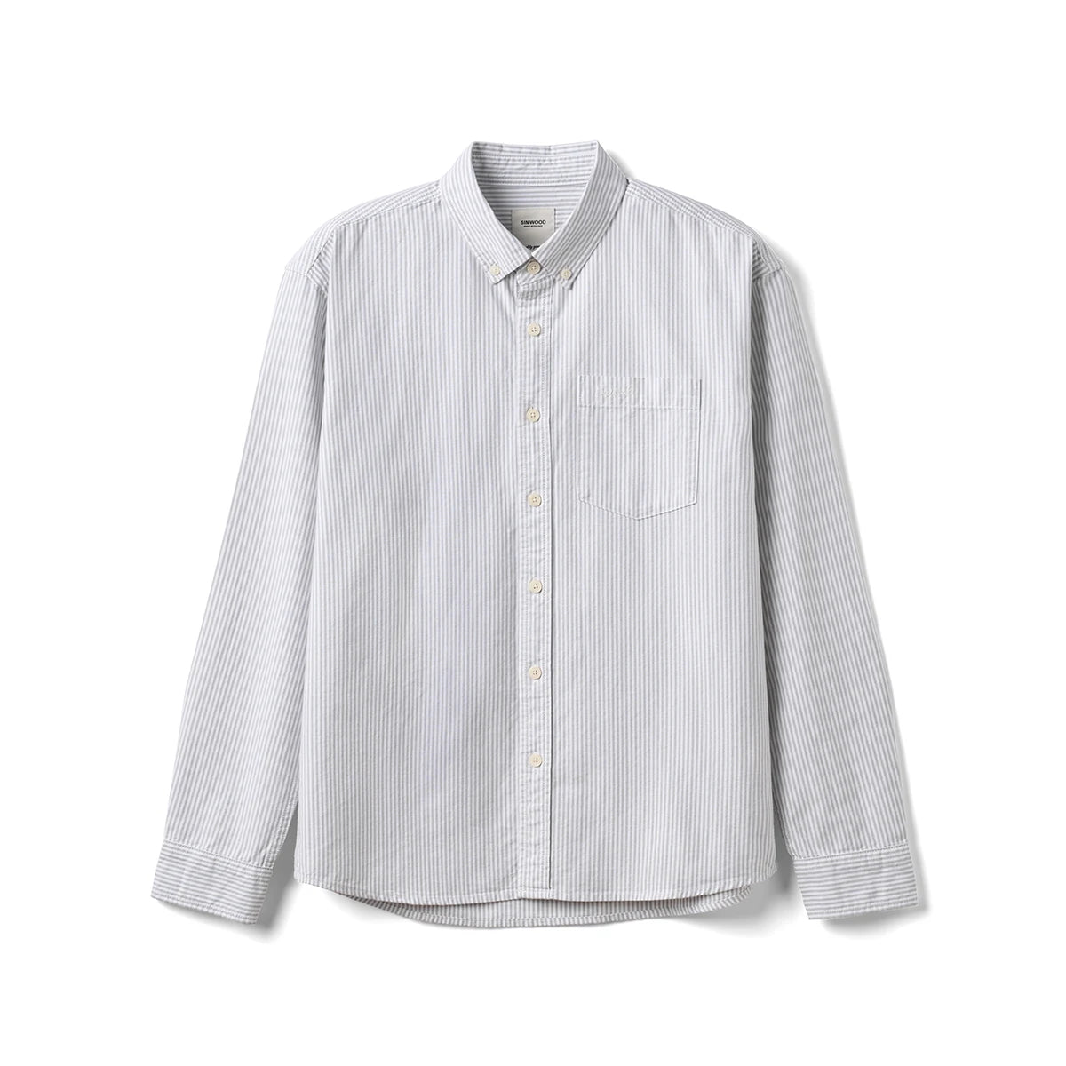 SIMWOOD 2026 Autumn New Oversize 200gsm 40S Cotton Oxford Fabric Shirts Men Classic Vertical Striped Smart Casual Shirts