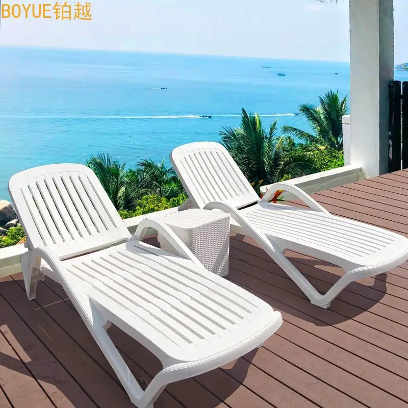Outdoor Pool Chaise Lounges Hot Spring Hammam Bathroom Plastic Leisure Beds Beach Amusement Park Hotel Lounges