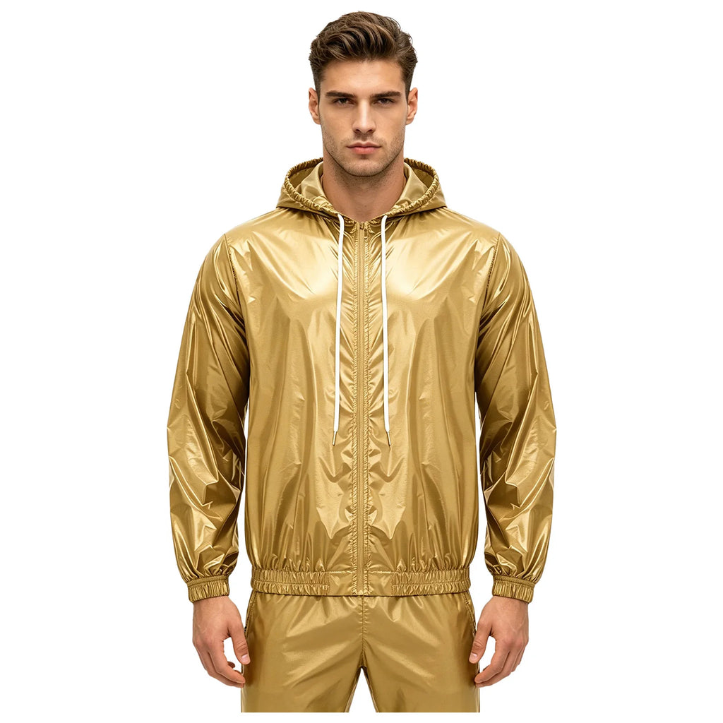 Mens Waterproof Hooded Jacket Tops Breathable Raincoat Waterproof Windproof Outdoor Biking Fishing Jacket Hood Outerwear
