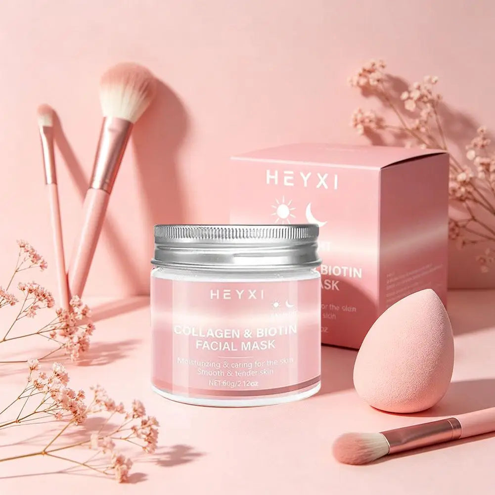 Hexyi Peel-Off Collagen Mask with Scraper Deep Nourishment Purify Pores Smooth Uneven Skin Tone Anti-Fatigue Face Skincare