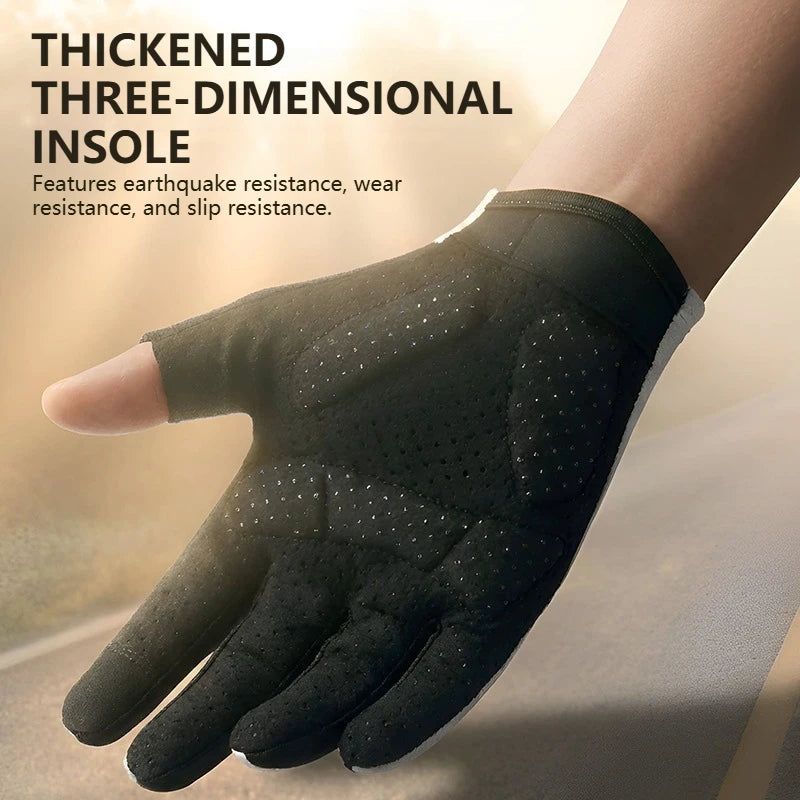LOOGDEEL Cycling Gloves SBR High Elasticity Shock Absorption Cycling Gloves Lightweight Breathable Non-slip Full-Finger Gloves