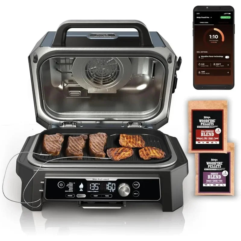 XL Outdoor & ,, App Enabled,-In-1 Master Grill, BBQ Smoker