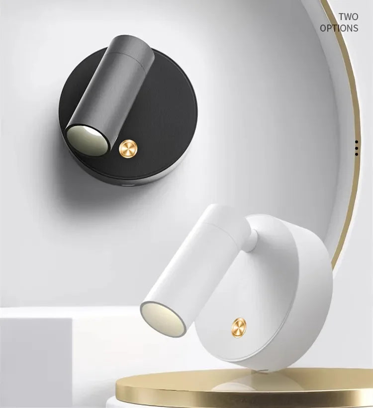 USB Rechargeable with Touch Switch Black Dimmable LED bedroom Wall Light White Magnet Magnetic base for Bedside Study Reading