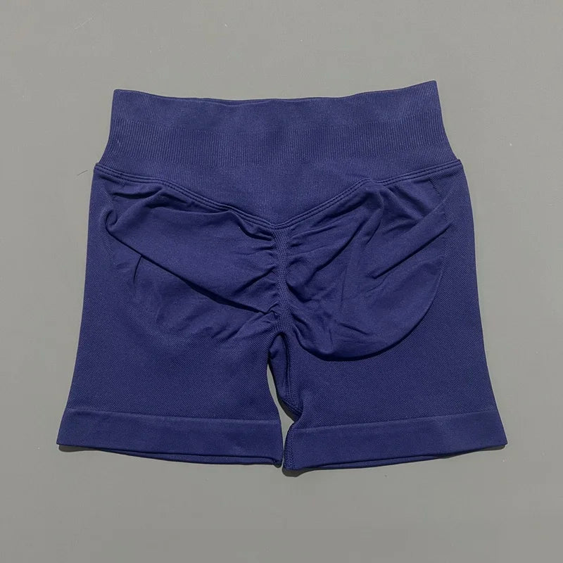 HISTELLO Gym Shorts 4.5" Women Fitness Sports Biker Shorts Low Waist Running Pants Workout Scrunch Butt Yoga Seamless Leggings