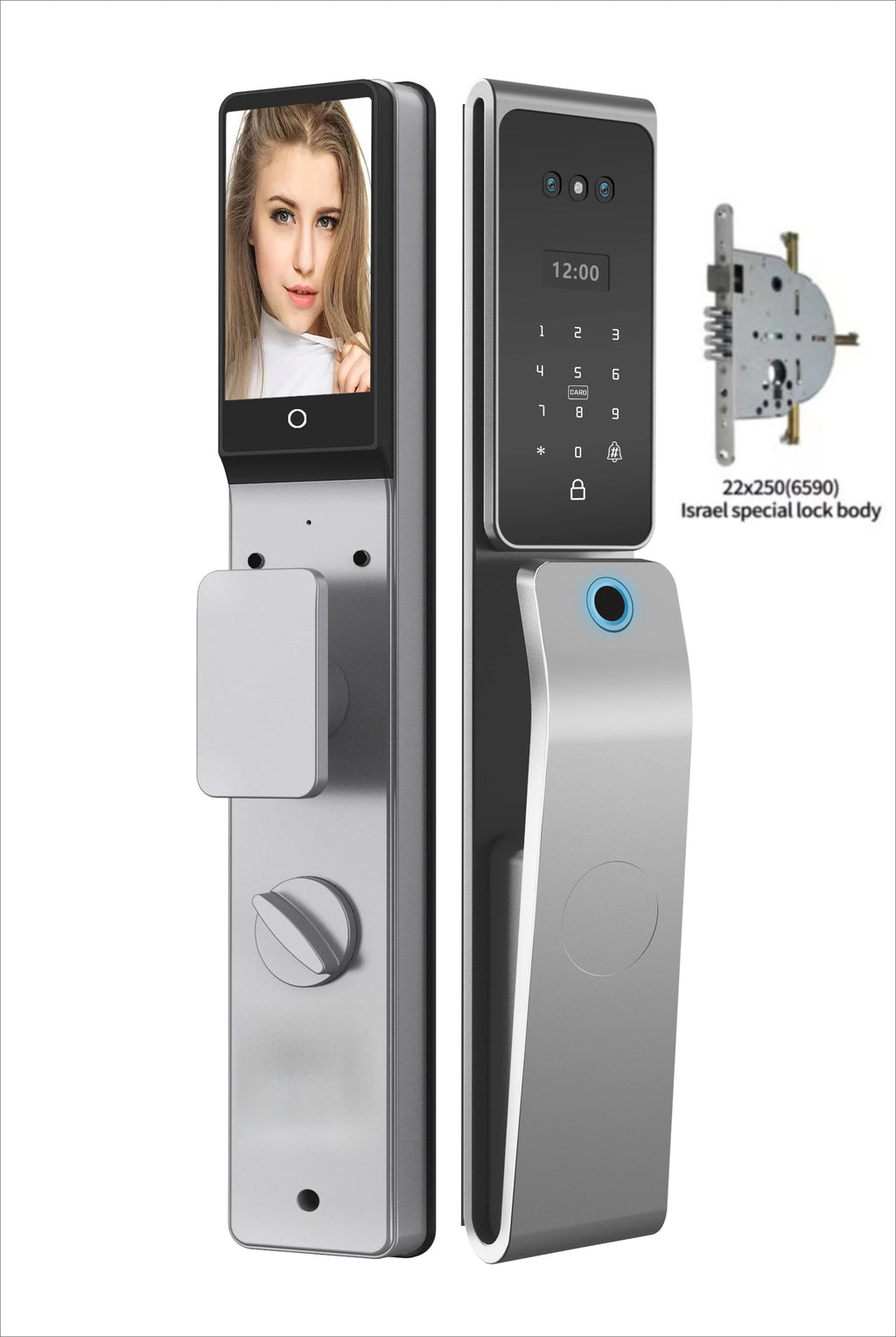 2026 New Tuya 3D Face Palm Recognition Smart Lock Durable Electronic Lock Waterproof Digital Lock Suitable for Europe, Israel