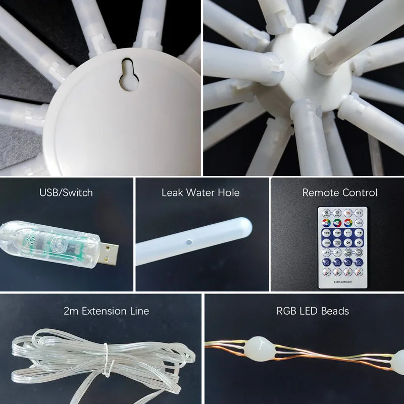 LED Smart Night Light, RGB Atmosphere Lamp, Outdoor Lighting With Remote Control, Room Decor Items, for Gift, Camping, Home Deco