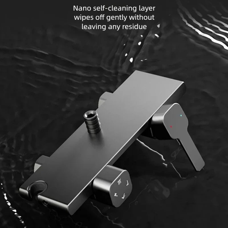 Gray Household MultiFunction Hot and Cold Water Shower Set Hotel Bathroom Bathtub Faucet Pressure Boosting Shower System Set