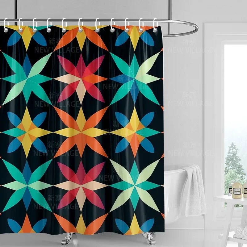 Home decoration shower curtains bathroom waterproof curtain fabric Living Room Modern Nordic Modern geometric pattern simple