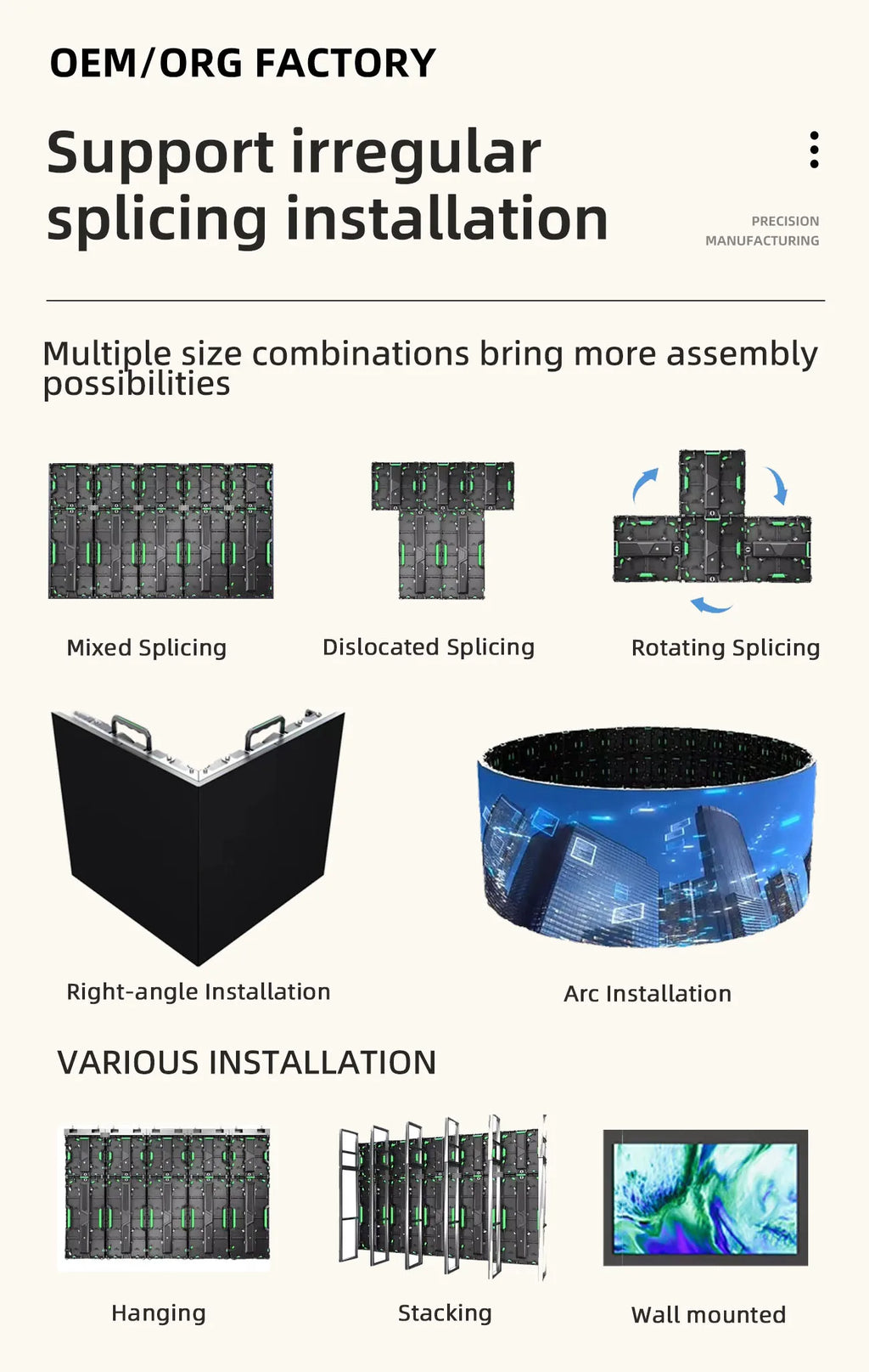 Outdoor P3.91 Full Color LED Display Screen Waterproof SMD LED Video Wall HD RGB Illuminated Sign Advertising Screen 50*100cm