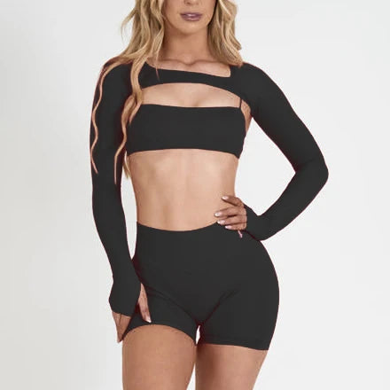 2/3PCS NoLogo Seamless DVision Yoga Set Women Workout Scrunch Leggings Strappy Sports Bra Fitness Gym Shorts Workout Suits XP65