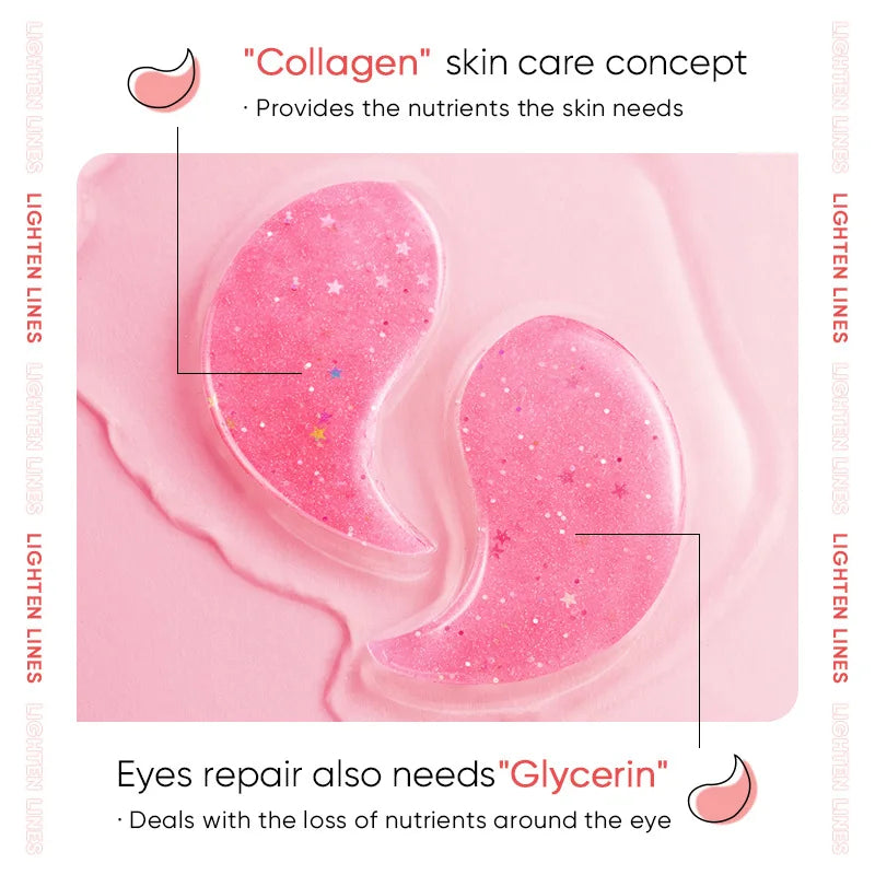 60 Pieces of Rose Starry Sky Collagen Eye Mask, Anti-Dark Circles, Anti-Eye Bags, Moisturizing and Firming Eye Patches, Eye Skin Care