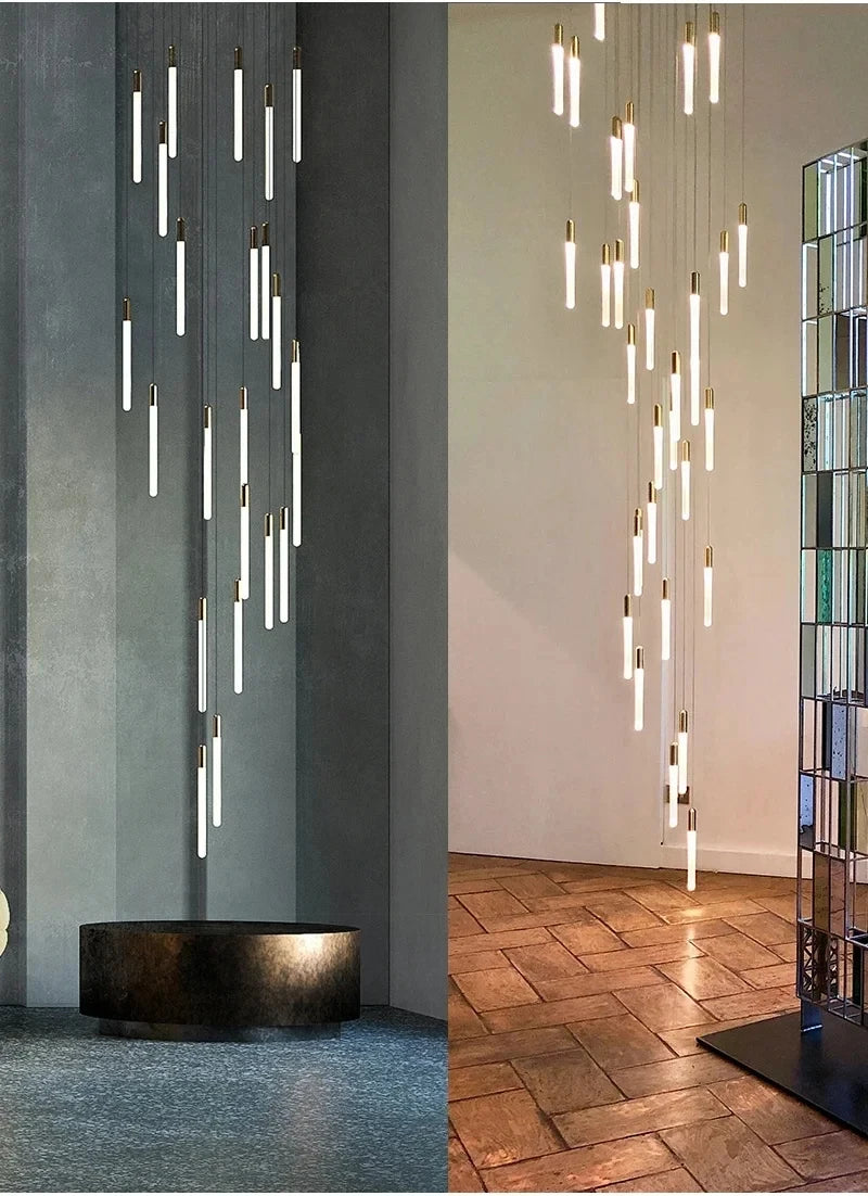 Modern Staircase Long Ceiling Chandelier LED New Lustre Living Room Lighting Kitchen Home Decoration Lamp Pendant Light