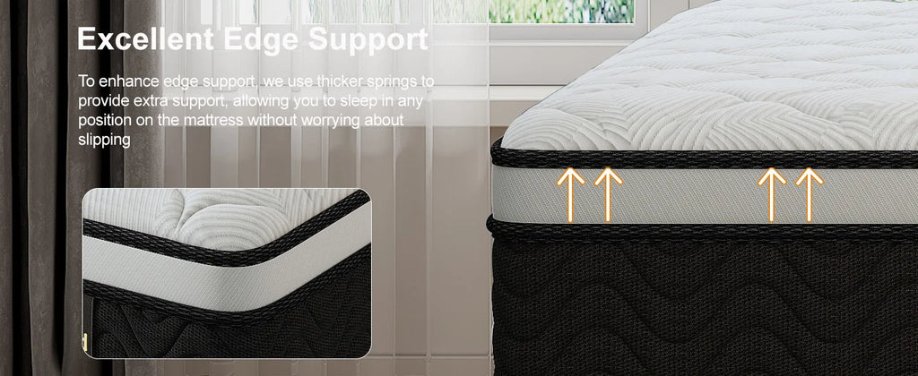 12 Inch Gel Memory Foam Hybrid Mattress,Twin Full Quenn King Individual Pocket Coil Innerspring Mattress for Pressure Relief & Motion Isolation, Medium Firm Mattress for Bedroom, CertiPUR‑US Certified
