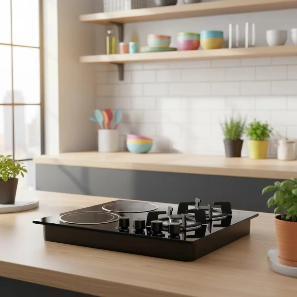 two gas and two electric heating built-in multi-function cooker with Class A energy efficiency, suitable for hotel and home