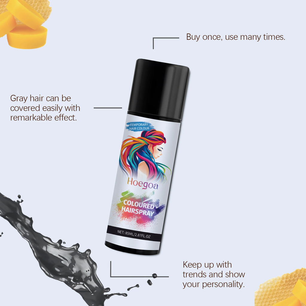 Temporary Hair Dye Fast Remove White Hair Promote Black Hair Coloring Products Anti Rough Frizziness Disposable Hair Color Spray