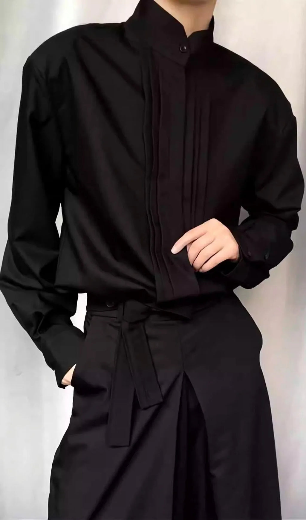 Man Casual Shirts 2025 Autumn High Quality Wrinkle Blazer Men's Clean Fit Shoulder Pad Shirt Jacket For Street Style Layering