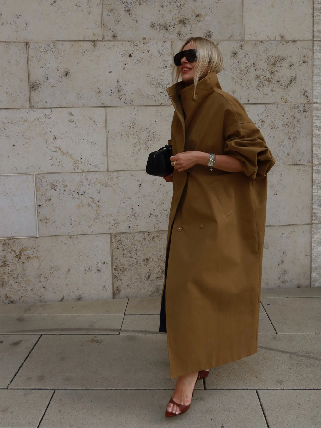 Casual Solid Long Trench Coat Women Stand Collar Long Sleeve Single Breasted Lace Up Jacket 2026 Autumn Lady Commute Outwear