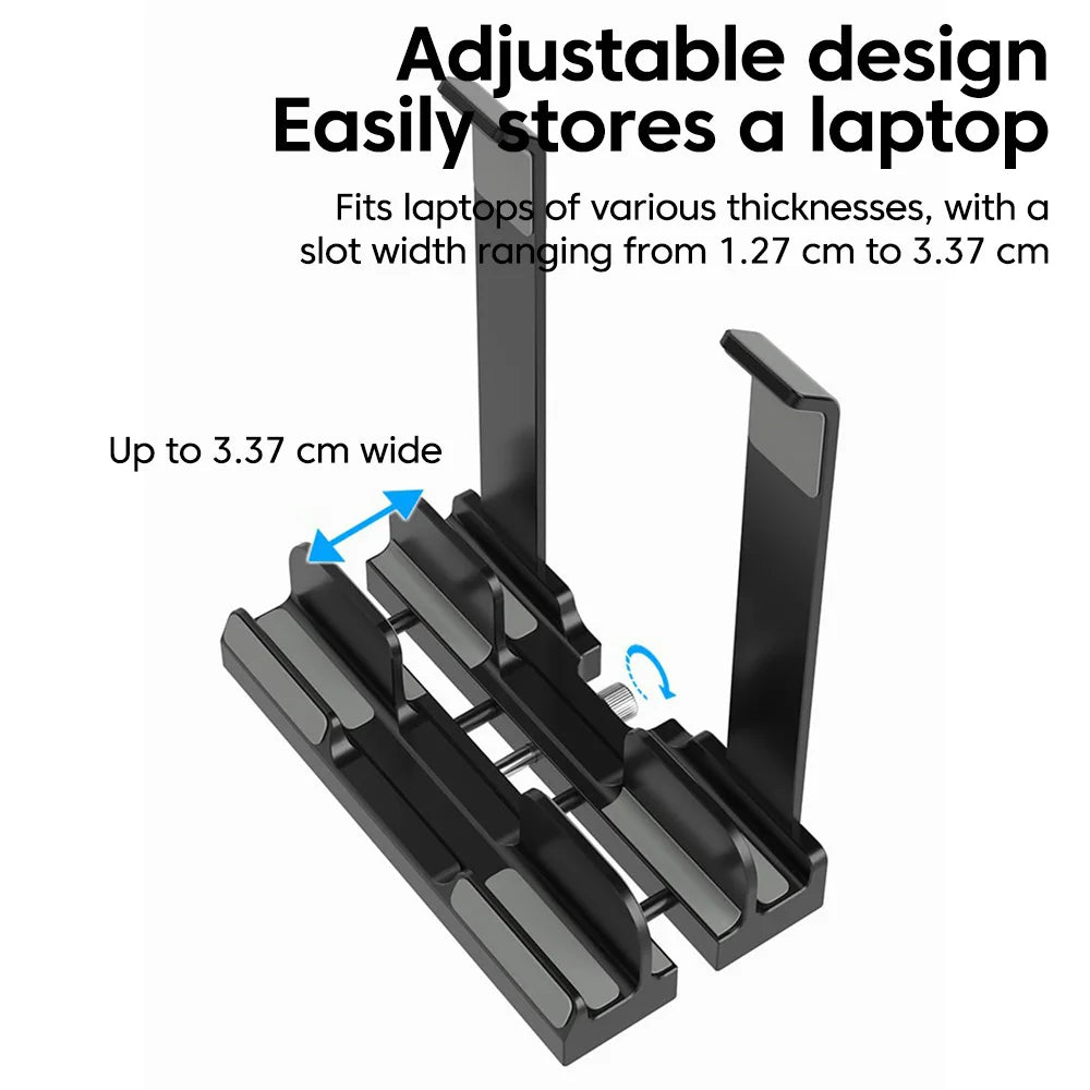 Laptop Vertical Dual-use Storage Stand Adjustable Laptop Stand With Silicone Protective Pad Holder For Laptop Tablet Smartphone