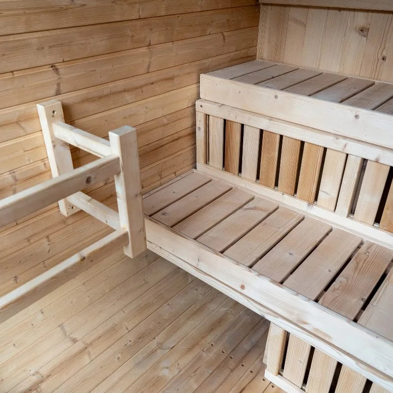 Customized Premium Large Cedar Wood Outdoor Family Spa Sauna, Wet & Dry Type with Panoramic Glass & Lighting