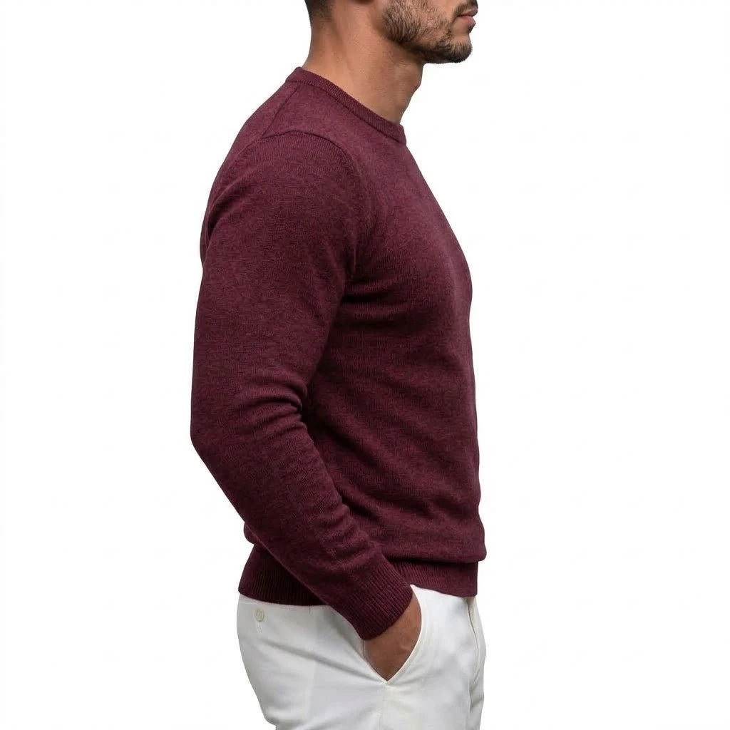 Men's Long Sleeve Knit Sweater Classic Crew Neck Casual Pullover Soft Knitted Jumpers Business Workwear Thermal Knitted Shirts