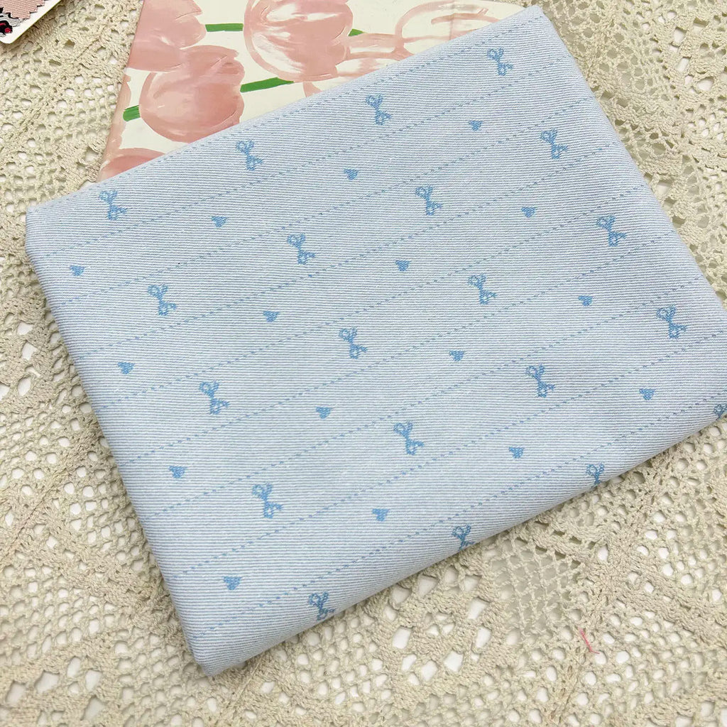 Cute Exquisite Bow Denim Fabric Premium Quality Clothing Dress Curtains DIY Home Decoration Craft Sewing Bag Making Material
