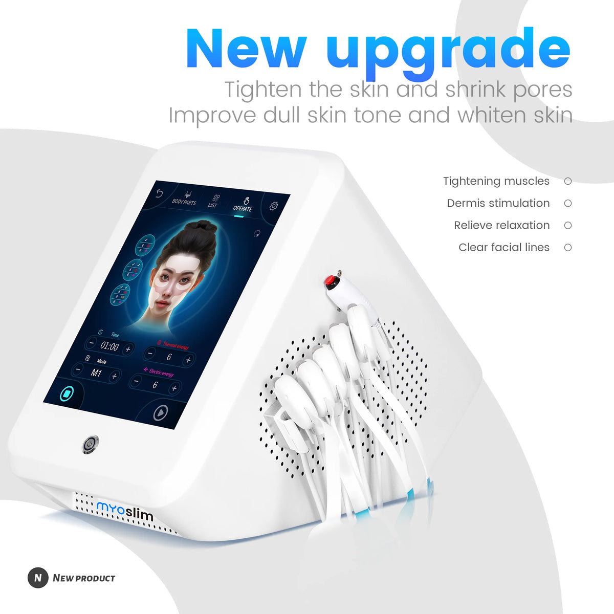 EMS RF PEFACE Professional Facial MYOslim Electrostimulation Machine Emrf Face Face Lifting Sculpt Face Pads Massager Device