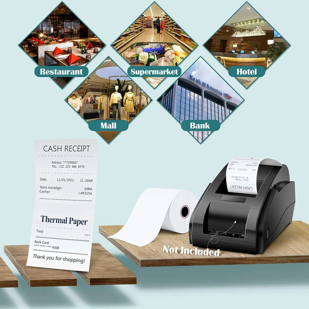 3 1/8 x 50 Thermal Paper (80mm x 50m) for Square POS System, Register Thermal Receipt Paper Rolls for TM-T88III,TM-T88IV,TM-T88V