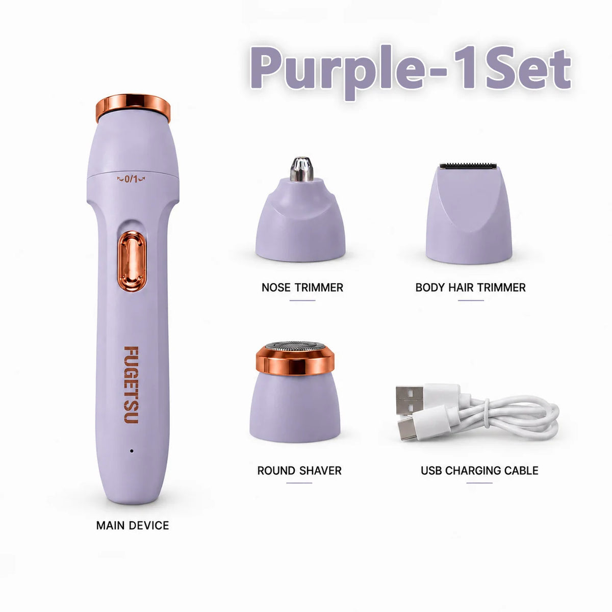 2026 New Ladies 3 in 1 Electric Hair Removal Set Portable Multi Head Shaver Painless for Face Legs Underarm Bikini