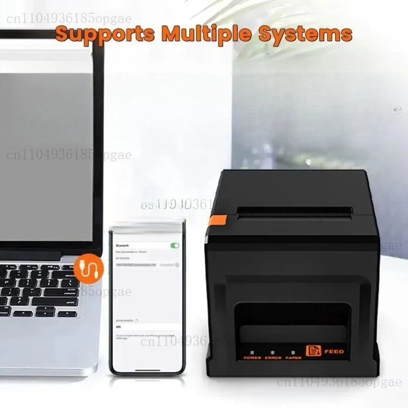 Automatic Cutter 80mm Receipt Thermal Single Machine Business for Bluetooth USB LAN Connection