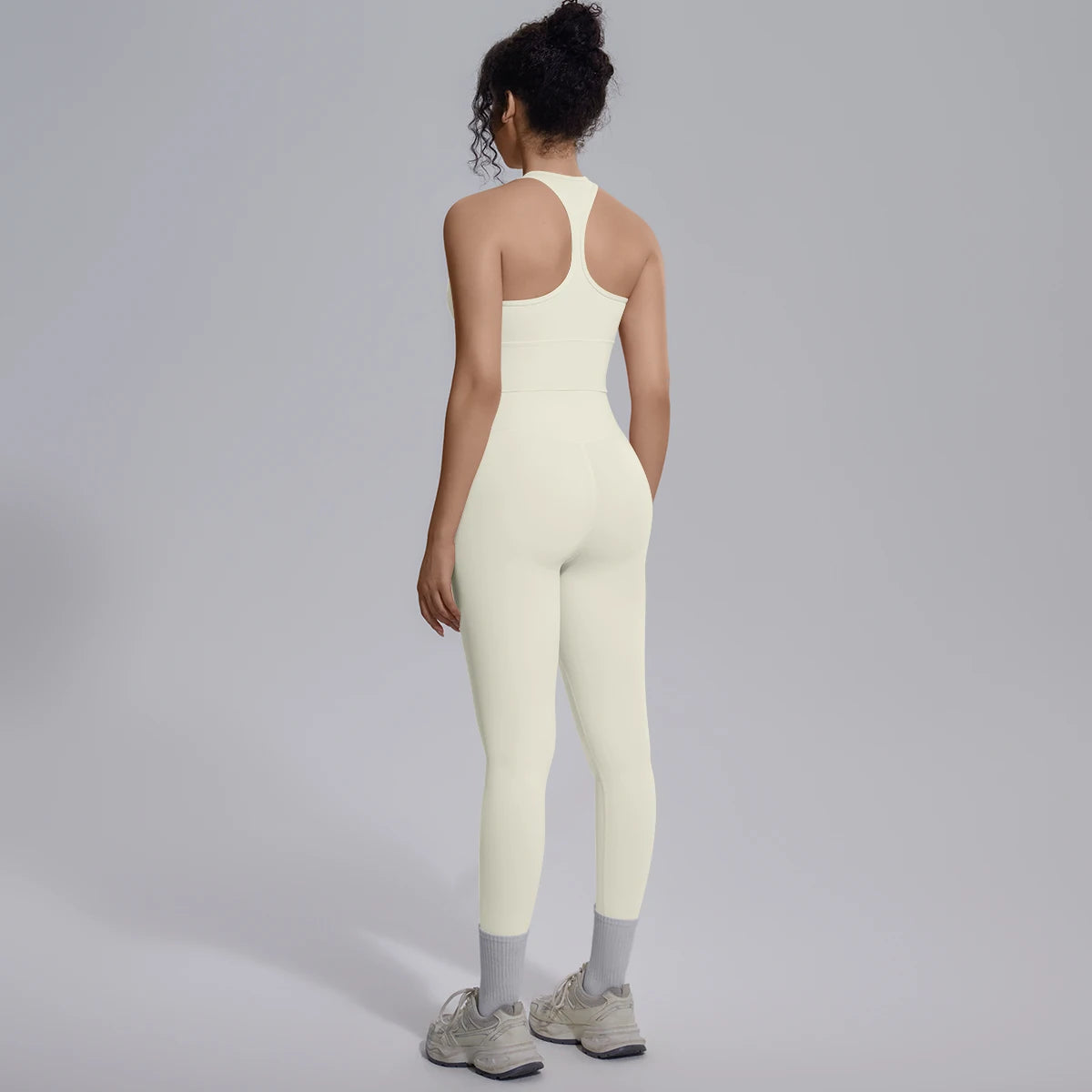 Rooftrellen New Women's Two-piece Set Fitness Sports Solid Color Yoga Set Summer Quick Drying Legging Pants Gather I-shaped Vest