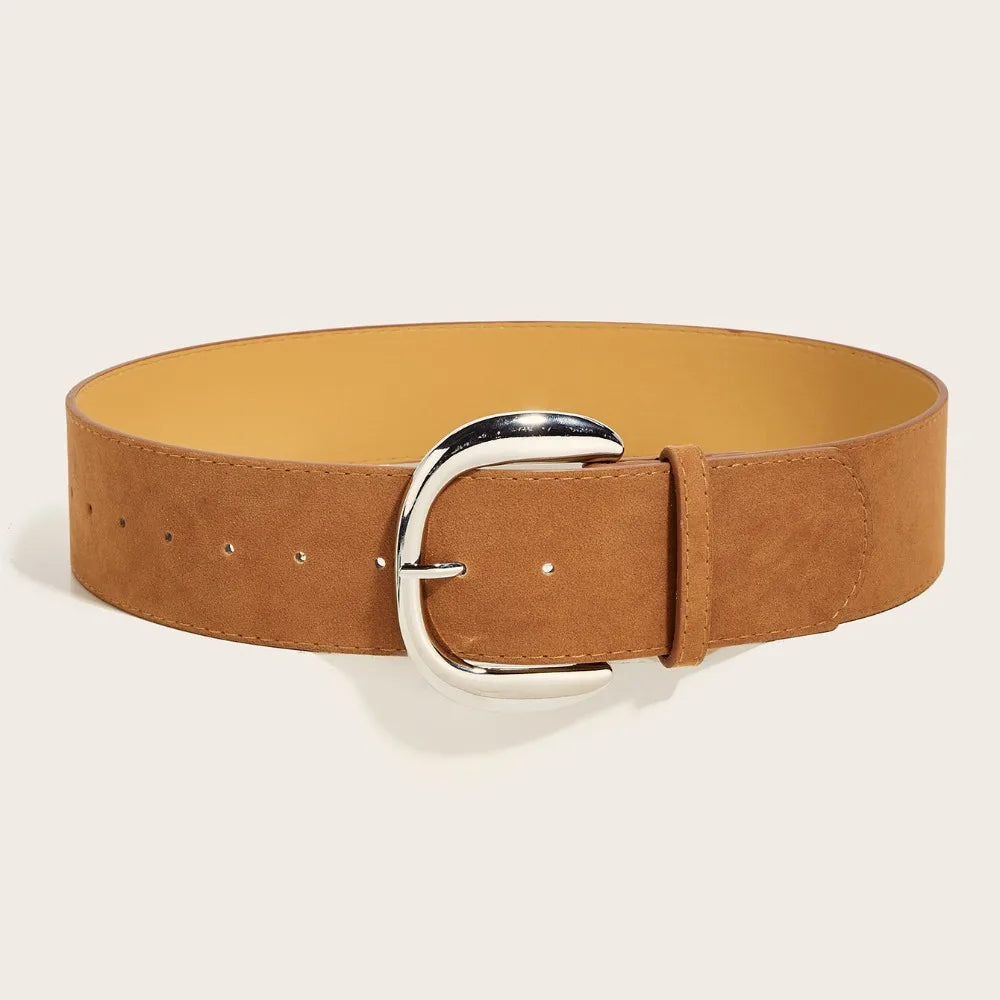 Maillard Styles Suede Leather Wide Belt Trendy Casual Pin Buckle Waistband Luxury Design Versatile Trouser Dress Belts Gifts