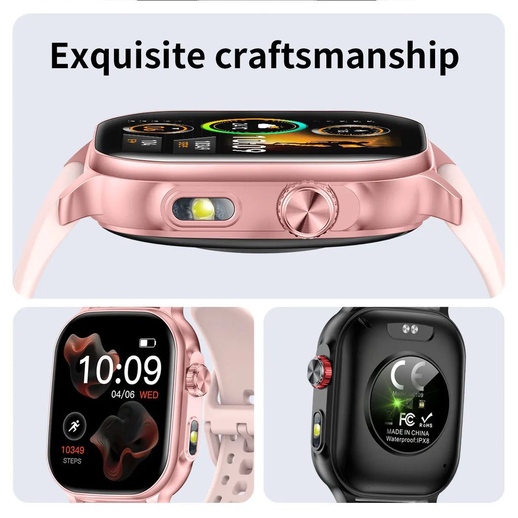 New1400mAh Military Grade Smart Watch 600 hours Battery Life 5ATM Waterproof BT Call Alert LED Flashlight 100+Sports Watches Men