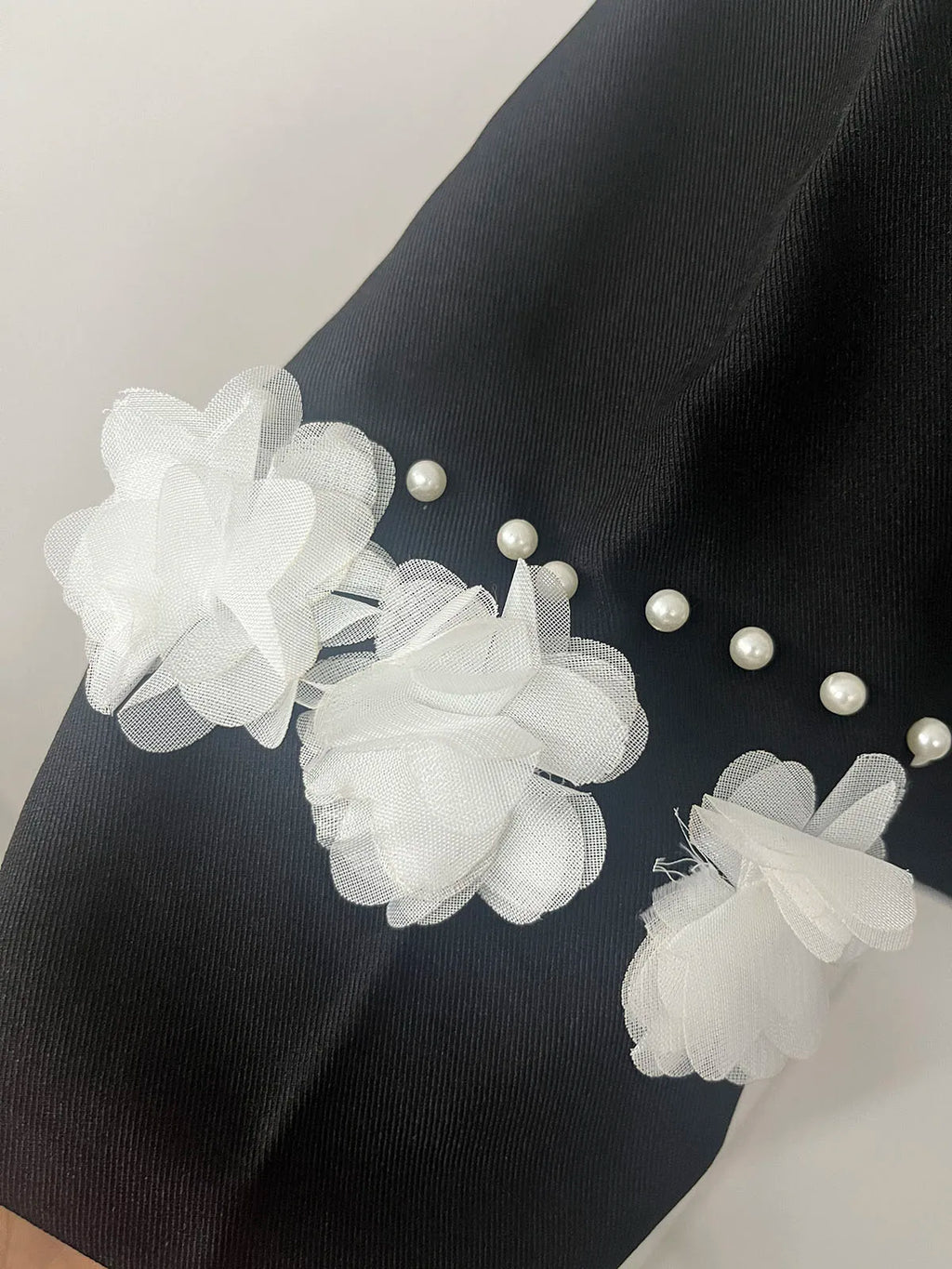 Flower Appliques Men's Jacket Spring Autumn Pearl Beading Lapel Coat American Fashion High Street Male Gorgeous Jackets
