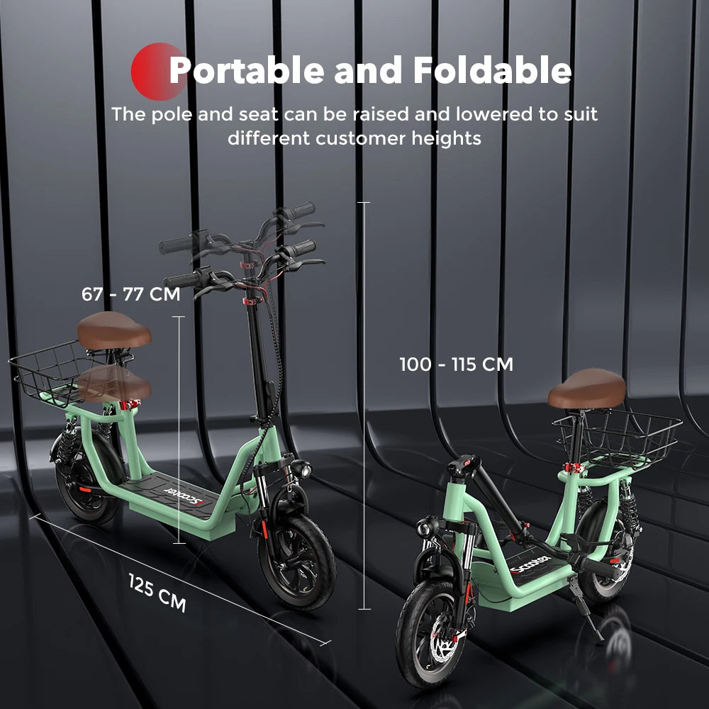 ISCOOTER I12 Adult Electric Scooter 500W Motor 36V7.5AH Battery Electric Scooter 12 Inch Urban Commuting Electric Scooter