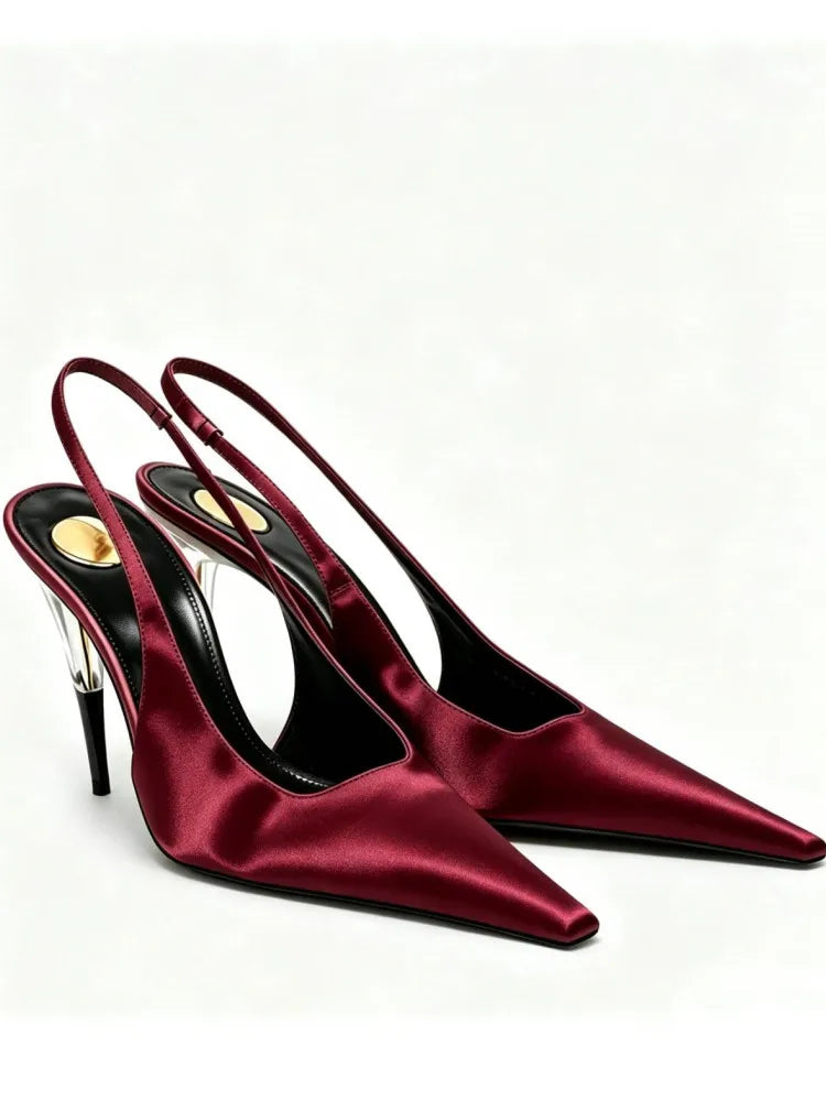 Ladies' Summer New High Heel Pointed Sandals Fashion Small Square Party Wedding Ladies' High Heel Sandals