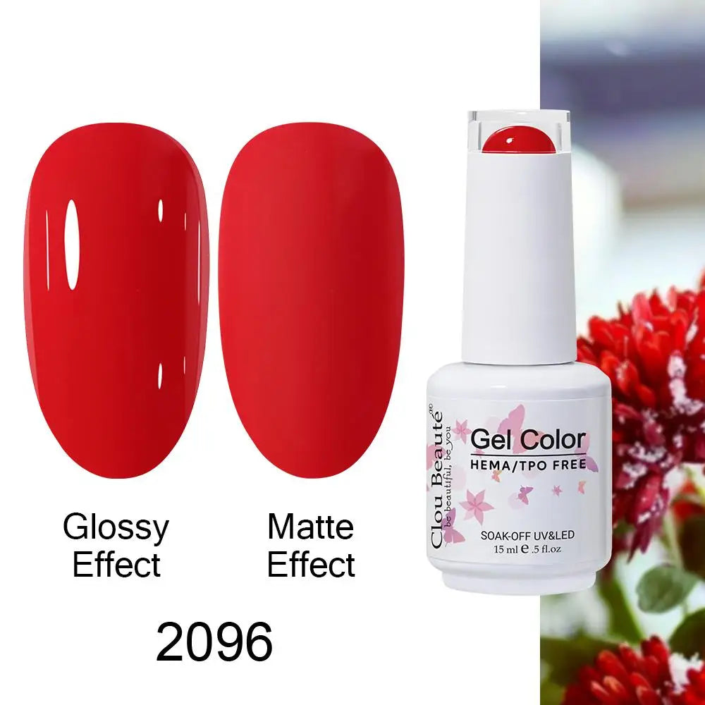 Clou Beaute HEMA TPO FREE Caramel Brown Wine Red Coffee Gel Nail Polish High Pigment Autumn Nail Art Full Coverage UV Varnish