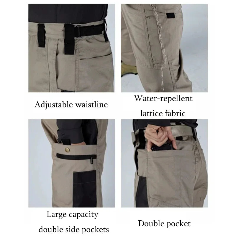 Multi-Pocket Men's Tactical Casual Pants Cargo Pants Outdoor Hiking Trousers Wear-Resistant Training Overalls