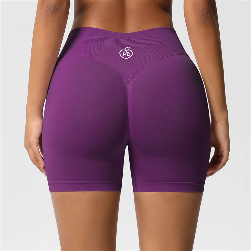 Women Bum Three Waist Sections Sports Shaping Shorts Seamless Sports Shorts For Women Cycling Jogging Fitness High Waist Push Up