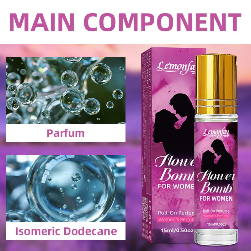 Lemonfay Pheromone Perfume Oil for Women Roll On Fragrance Long Lasting Scent Portable 15ml Eau De Toilette for Date Daily Use