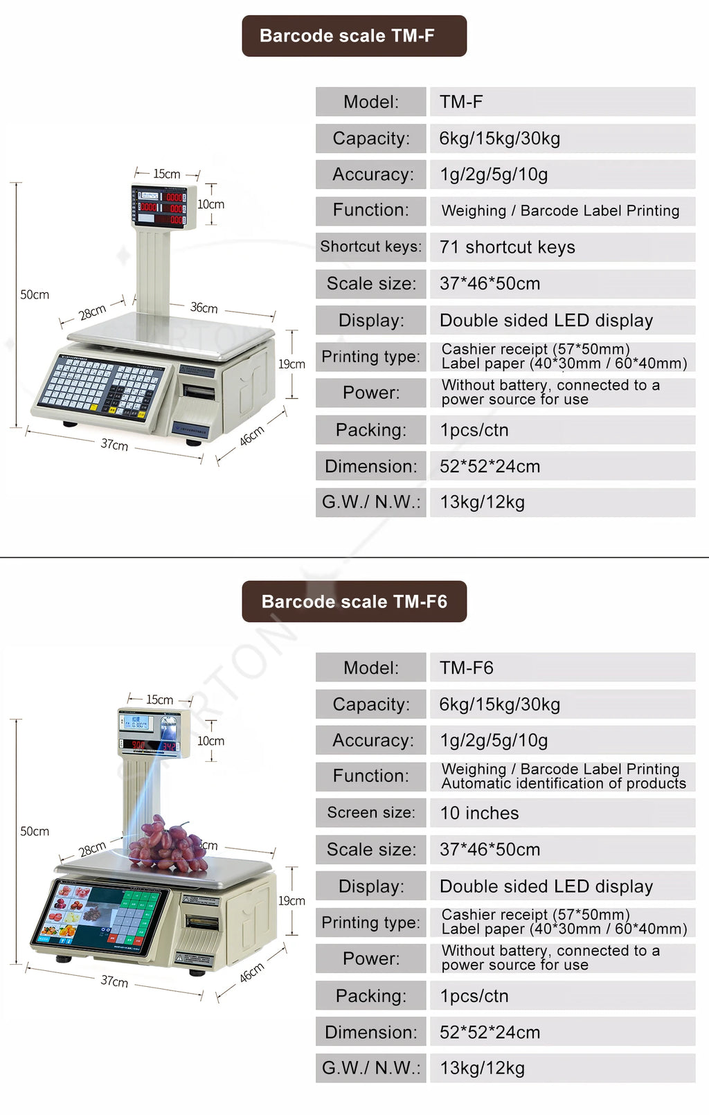 30KG LCD Barcode Label Printing Scales Retail Shop Cash Register Price Computing Scale  Electronic