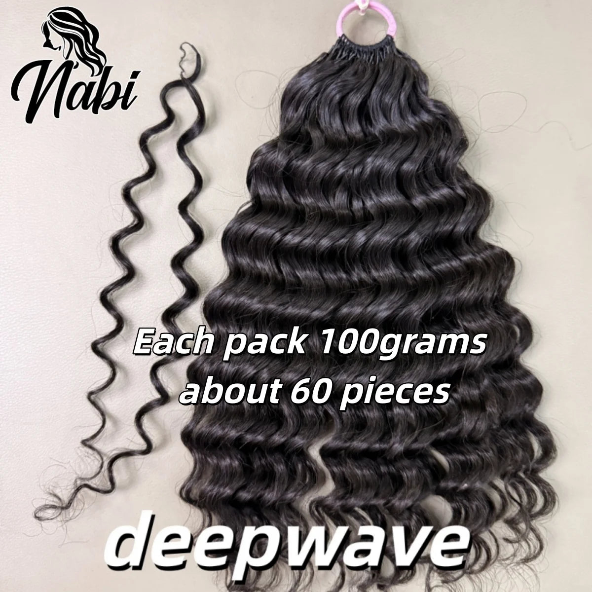 NABI Updated Miracle Knots Hair Pre-Separated Burmese Crochet Human Hair DeepWave 14-26inch 100g/pc for Bora Boho Braids