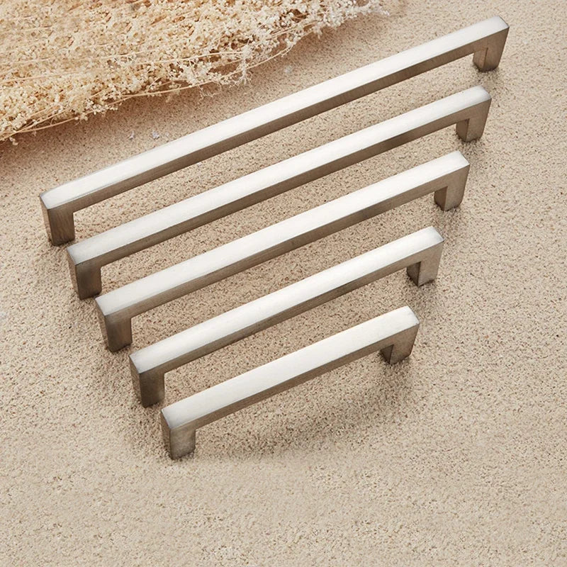 Modern Cabinet Handles Kitchen Door Handles Drawer Knobs Aluminum Alloy Wardrobe Door Handles Brushed Modern Style Hardware
