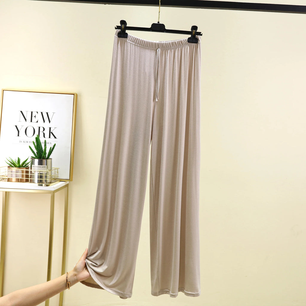 Modal Floor-Length Wide Leg Pants Loose Home Spwear  Color Versatile Casual Summer Thin Home Pants Women