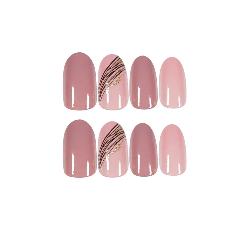 24Pcs/Set Blue Sky White Cloud Fake Nails Glue DIY Manicure Pattern Design False Nail French Stiletto Full Cover Nail Art Tools