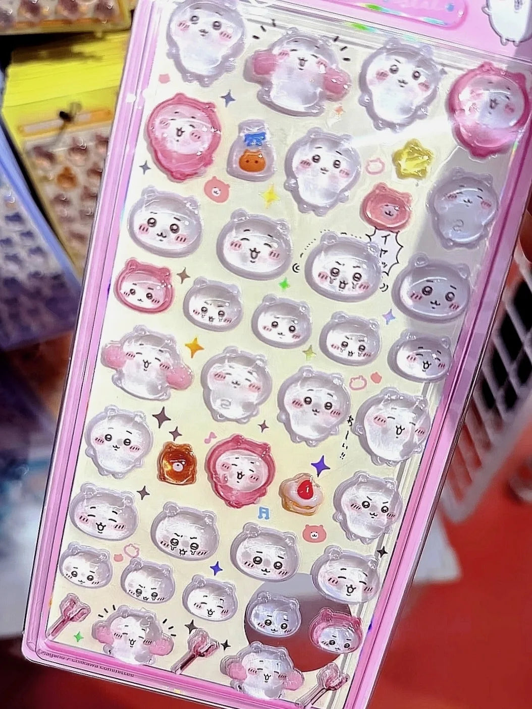 Chiikawa 3D Cute Crystal Stickers Usagi Phone Case Decoration Nail DIY Decorative Stickers for Notebook Laptop Waterproof