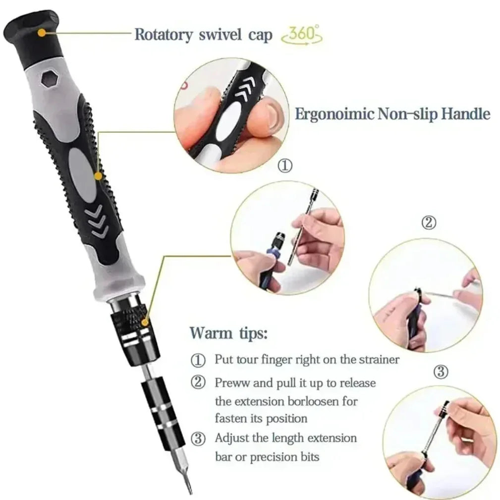 115-in-1 Mini Precision Screwdriver Set for Car Computer PC Mobile Phone and Device Repair Insulated Hand Home Tools
